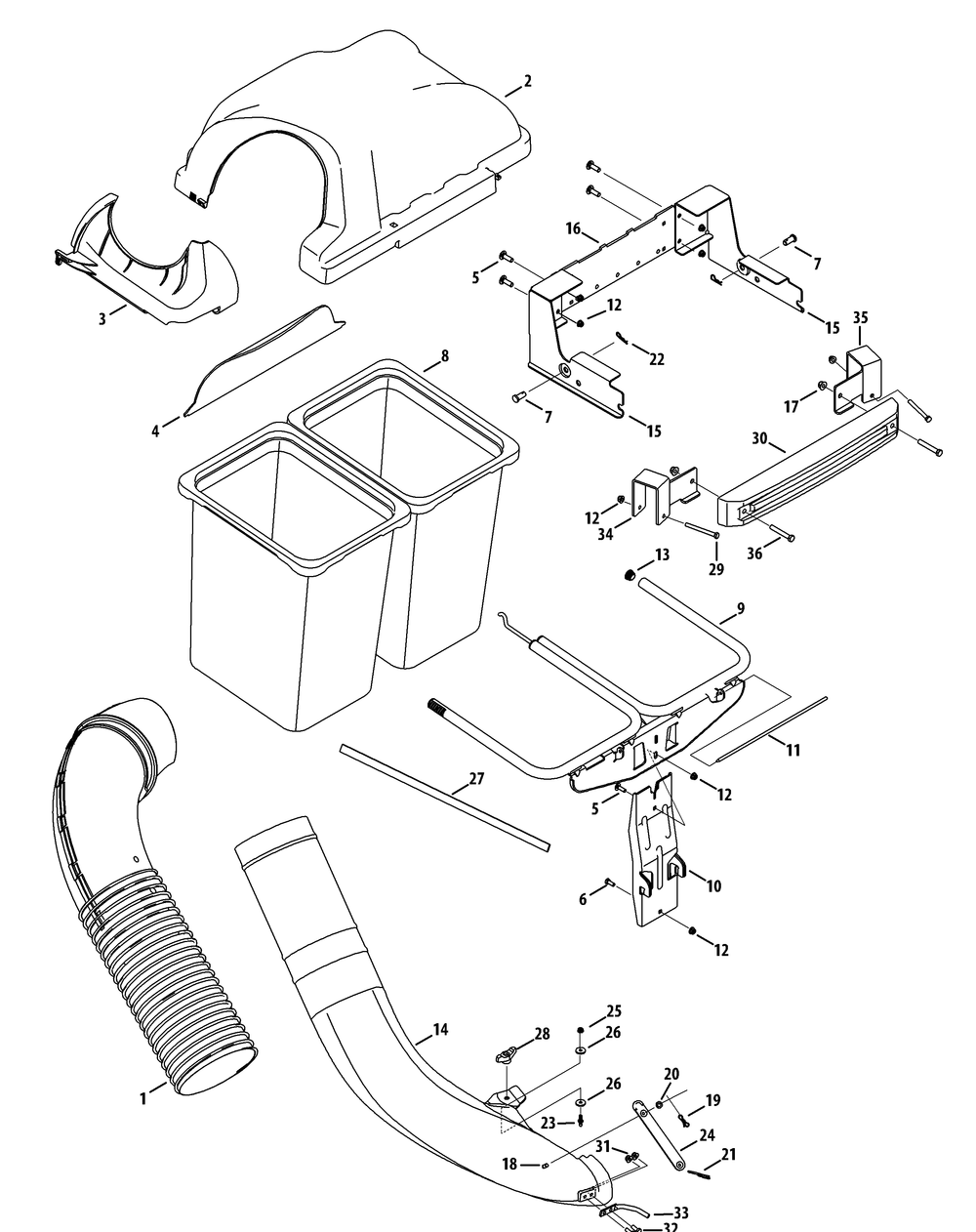 General Assembly Diagram and Parts List for 19C70020100  Cub Cadet Lawn Tractor